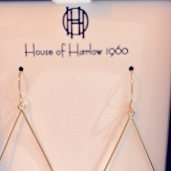 NIB House of Harlow gold earrings - Picture 3 of 4